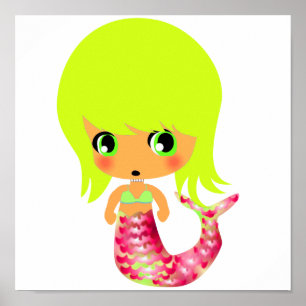 Poster sirène magique chibi 3