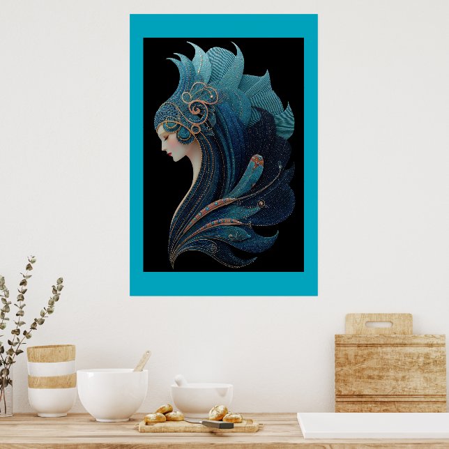 POSTER SIRÈNE NOIR #2 (Cuisine)