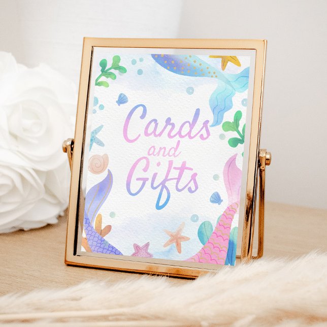 Poster Sirène sous la mer Cartes et cadeaux d'anniversair (Créateur téléchargé)