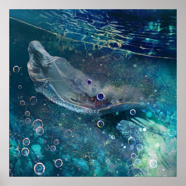 Poster Sirène sous-marine Indigo Mystique (Devant)