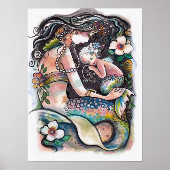 Poster Sirènes dormantes, maman et enfant (Devant)