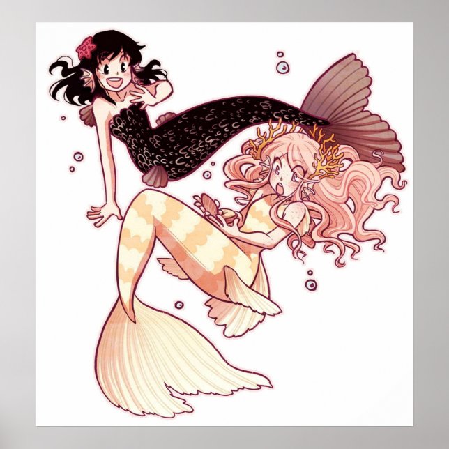 Poster Sirènes moucheuses (Devant)
