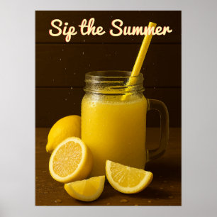 Poster Sirotez l'été - Rafraîchir jus de citron Mason Jar