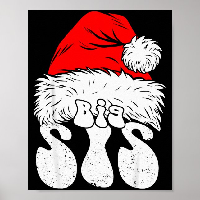 Poster Sister Big Santa Christmas Family Matching Pajamas (Devant)