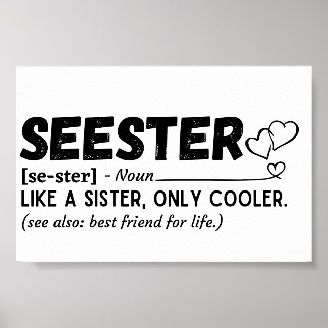 Poster Sister Funny Seester définition (Devant)