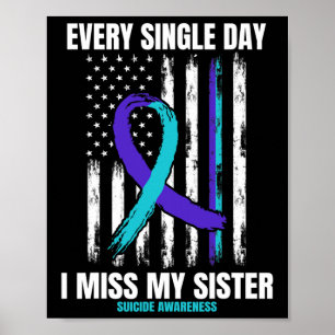 Poster Sister Suicide Prévention Drapeau Américain