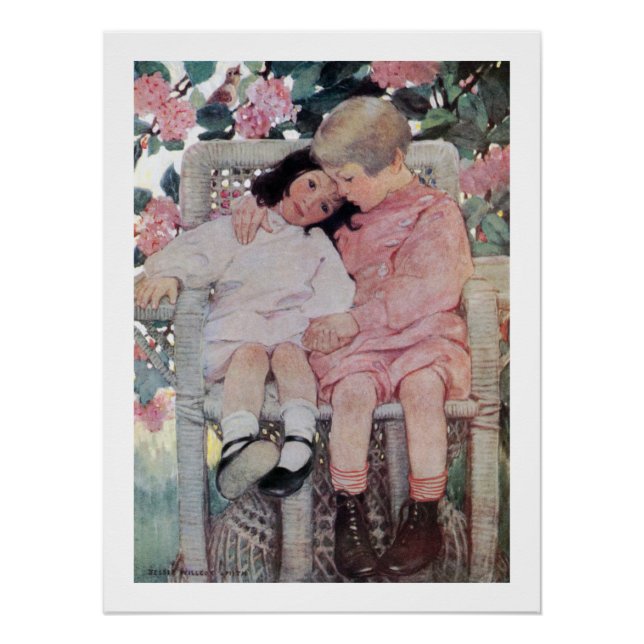 Poster Sisters under Blossoms, Jessie Willcox Smith (Devant)