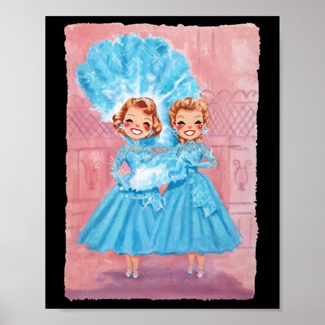 Poster Sisters White Christmas Movie 1954 Xmas Snow Pajam (Devant)