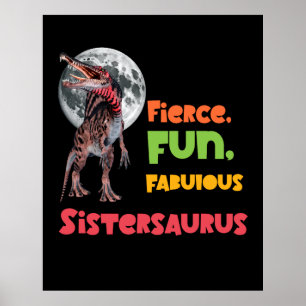 Poster Sistersaurus Équipe de dinosaures sœurs appariées 