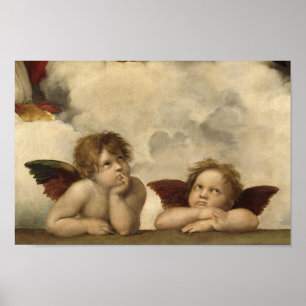 Poster Sistine Madonna Angels par Raphael