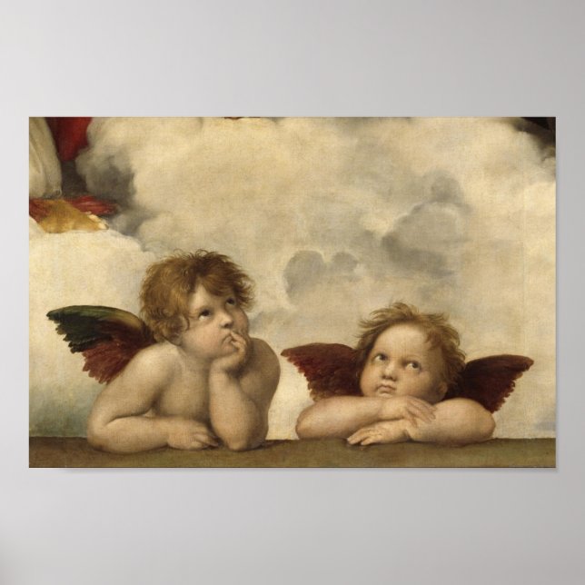 Poster Sistine Madonna Angels par Raphael (Devant)