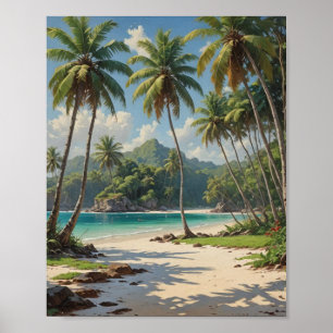 Poster Site de plongée et de snorkeling isolé