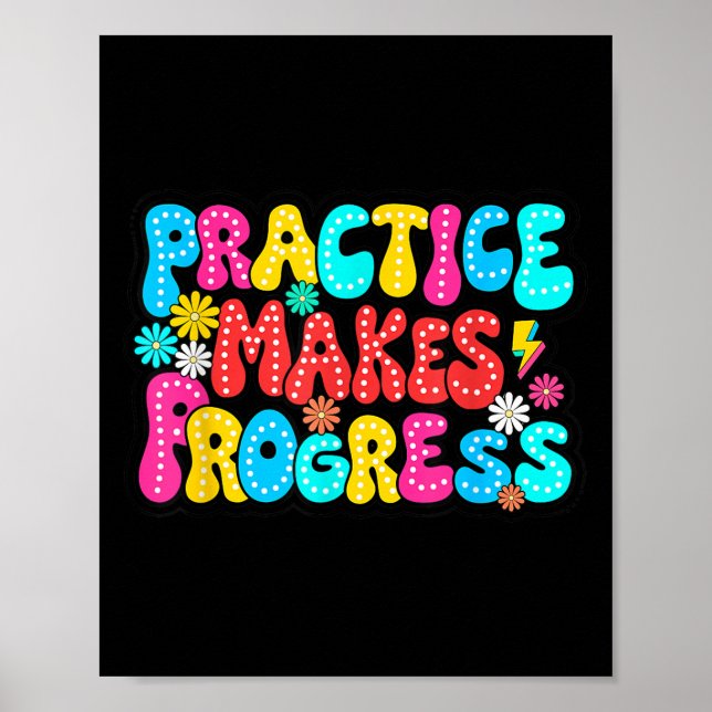 Poster Sitive Motivation Practice Makes Progress Over Per (Devant)
