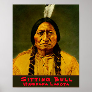 Poster Sitting Bull Amérindien Chef de tribu