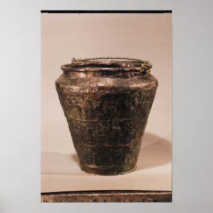 Poster Situla avec trois bandes décoratives de repousse