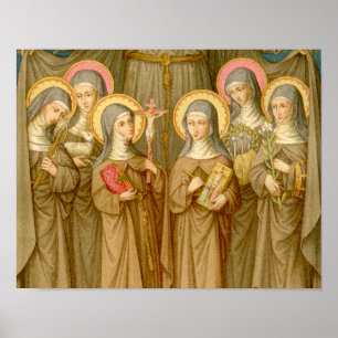 Poster Six pauvres saints Clare (SAU 027) 11"x14" seuleme