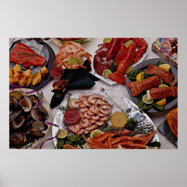 Poster Six plateaux de fruits de mer pour tous les amateu (Devant)