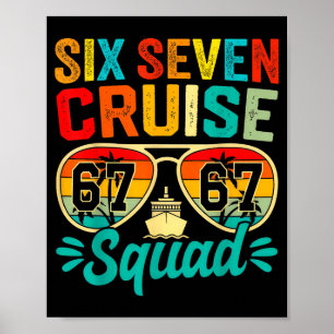 Poster Six Seven 67 Équipe de Croisière 2025 Drôle Enfant