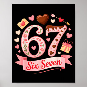 Poster Six Seven 67 Floral Coeur Saint-Valentin Tenue Mig