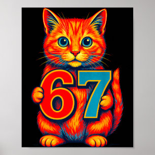 Poster Six Seven 67 Mème 6 7 Chat Jeunesse Garçon Fille