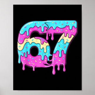 Poster Six Seven 67 Mème Goutte à Goutte Numéro 67 Crème
