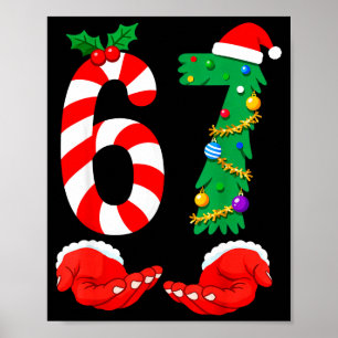 Poster Six Seven 67 Mème Santa Noël Vacances Drôle