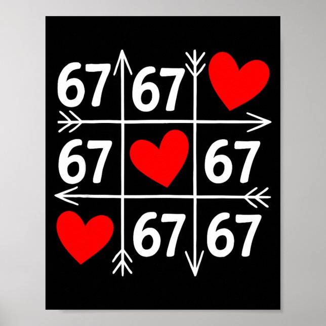 Poster Six Seven 6 7 Funny 67 Valentines Day Heart Men Wo (Devant)