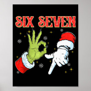 Poster Six Seven 6 7 Gen Z Alpha Meme Argot Joyeux Noël