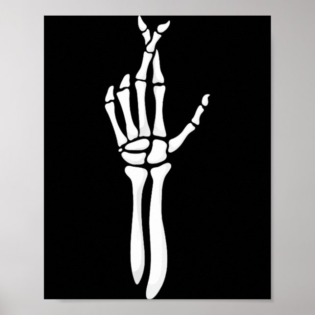 Poster Six Seven 6 7 Meme Funny Skeleton Hands Sign Let's (Devant)