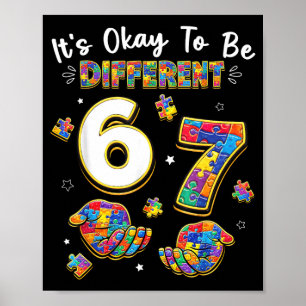 Poster Six Seven Autism Awareness 67 Mains à être