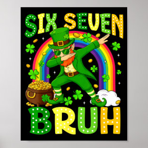 Poster Six Seven Bruh Saint-Patrick Leprechaun fait le da