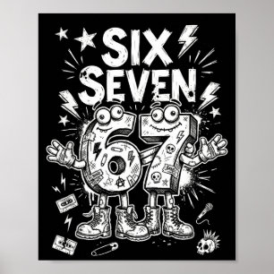 Poster Six Seven Génération Alpha Memes de Pourriture Cér