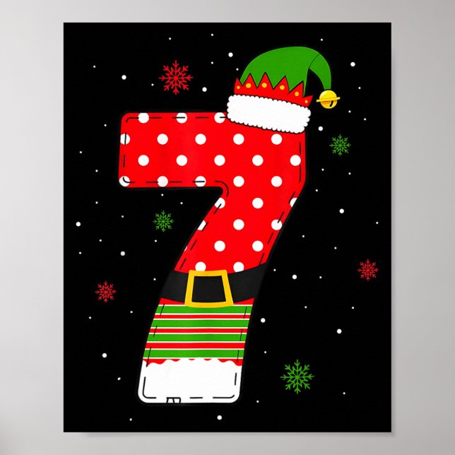 Poster Six Seven Matching 67 Christmas Elf Hat Meme Gen A (Devant)