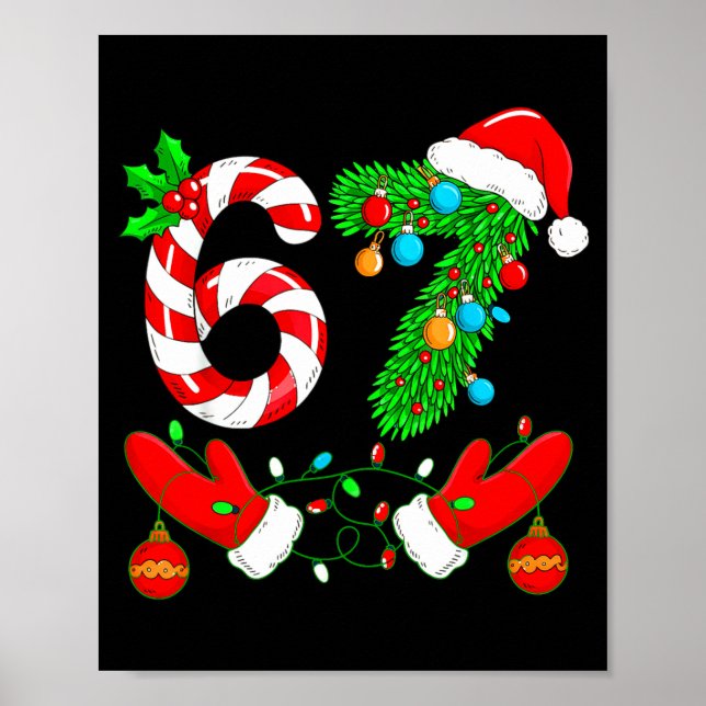 Poster Six Seven Meme Christmas 67 Santa Christmas  (Devant)