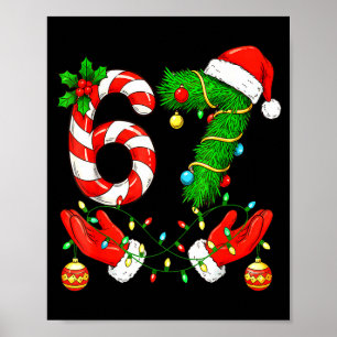 Poster Six Seven Meme Noël 67 Père Noël Noël drôle