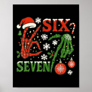 Poster Six Seven Meme Noël 6-7 Noël Squelette Ha