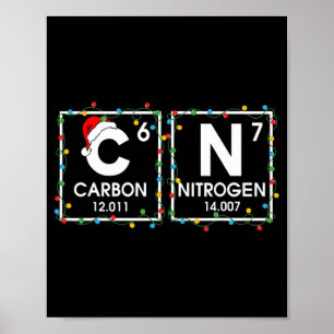 Poster Six Seven Noël Carbone Azote 67 Drôle Scien