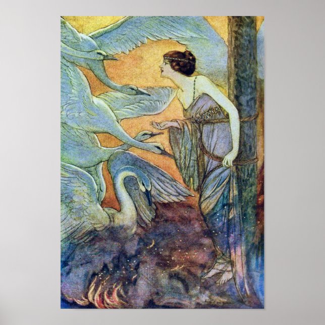 Poster Six Swans Fairy Tale (Devant)