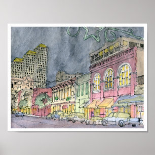 Poster Sixième rue semblant occidentale, Austin, le Texas