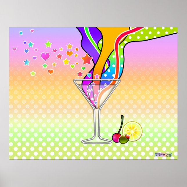 POSTER SIXTIES POP ART STYLE MARTINI (Devant)