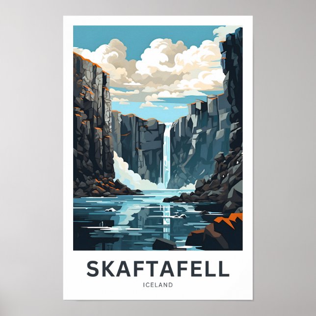 Poster Skaftafell Islande Travel Print (Devant)
