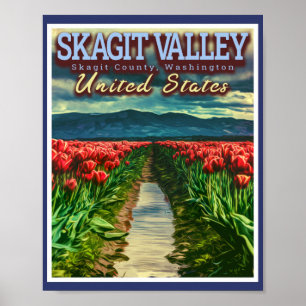 POSTER SKAGIT VALLEY - CHAMPS TULIP - SKAGIT WASHINGTON