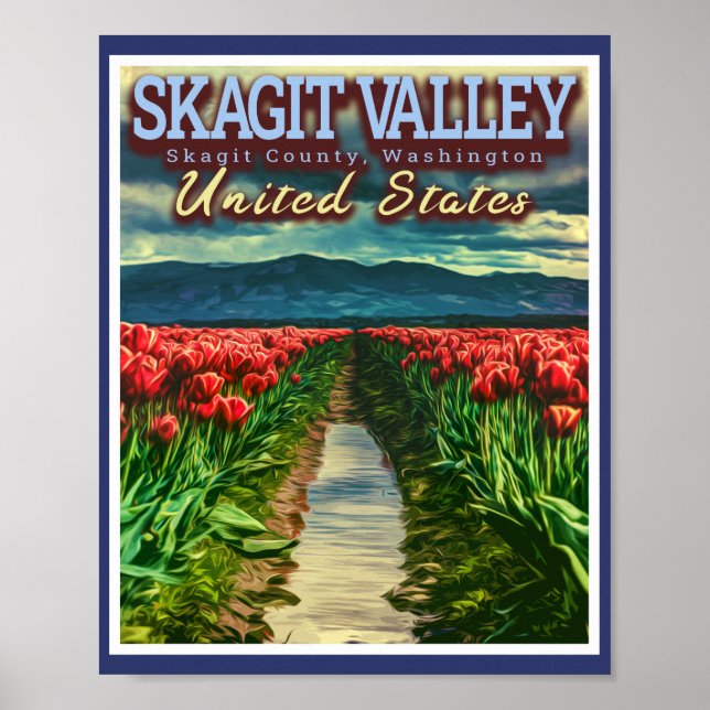 POSTER SKAGIT VALLEY - CHAMPS TULIP - SKAGIT WASHINGTON (Devant)