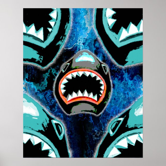 Poster Skark Mania Drôle Illustration de dessin animé (Devant)