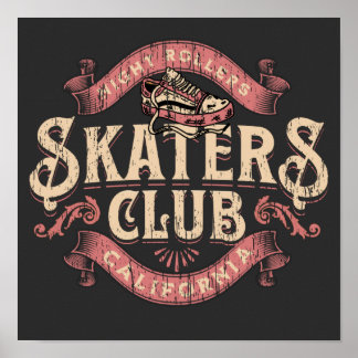 Poster Skatclub de californie en détresse emblème T-Shirt