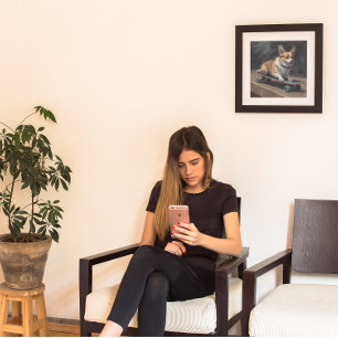 Poster skate de corgi mignon