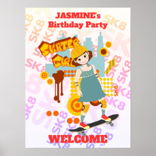 Poster Skate Park Fun Boy Fête d'anniversaire