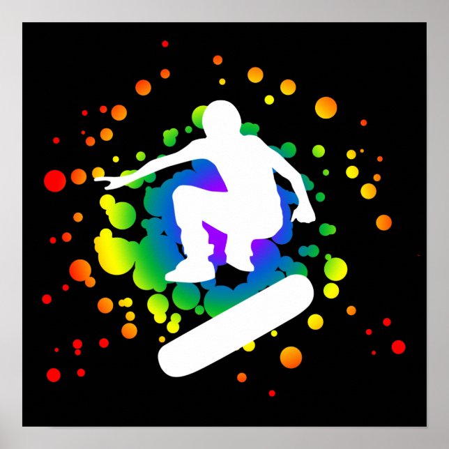 Poster skateboard : bulles : (Devant)