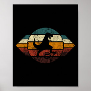 Poster Skateboard Électrique Vintage Rétro T-rex Flottant
