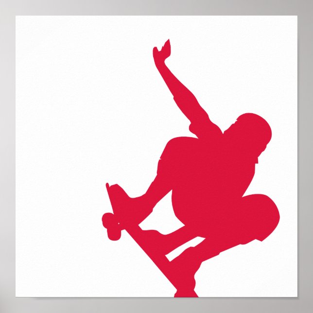 Poster Skateboard rouge Crimson (Devant)